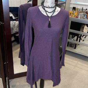 Cut Loose asymmetrical hem tunic fit &  flare gorgeous mauve like purple